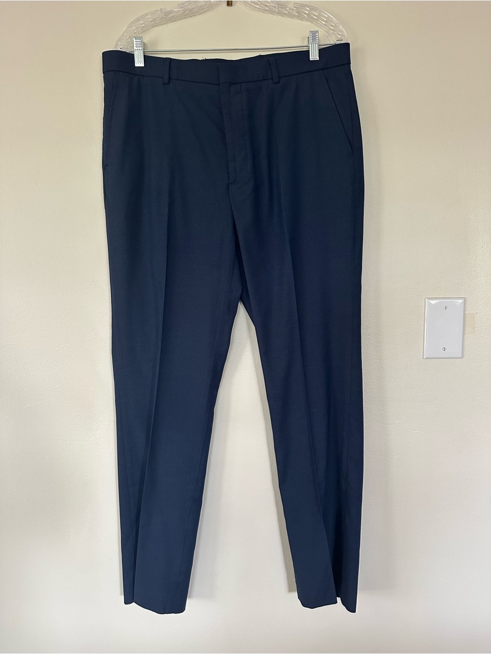 Kenneth Cole - Men's Navy Dress Pants - Classic Tailored Fit (36Wx32L)